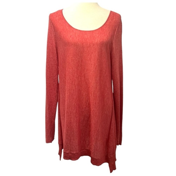 Eileen Fisher Persimmon Tencel Alpaca Scoop Neck Sweater Women’s Large FLAWED - Picture 10 of 12